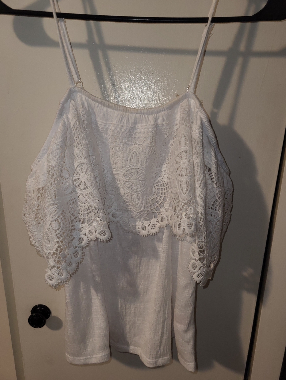 No Boundaries White Lace Off-Shoulder Blouse